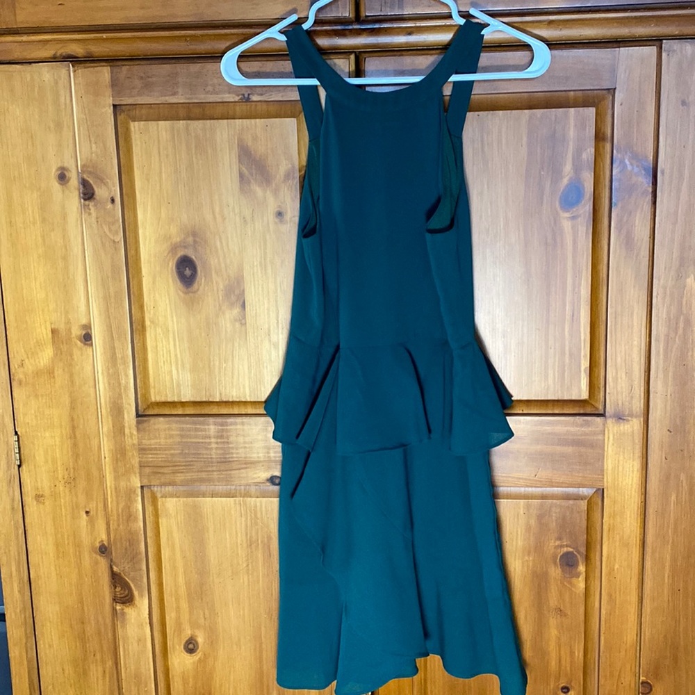 Lulus Christmas Green Ruffle Holiday Dress